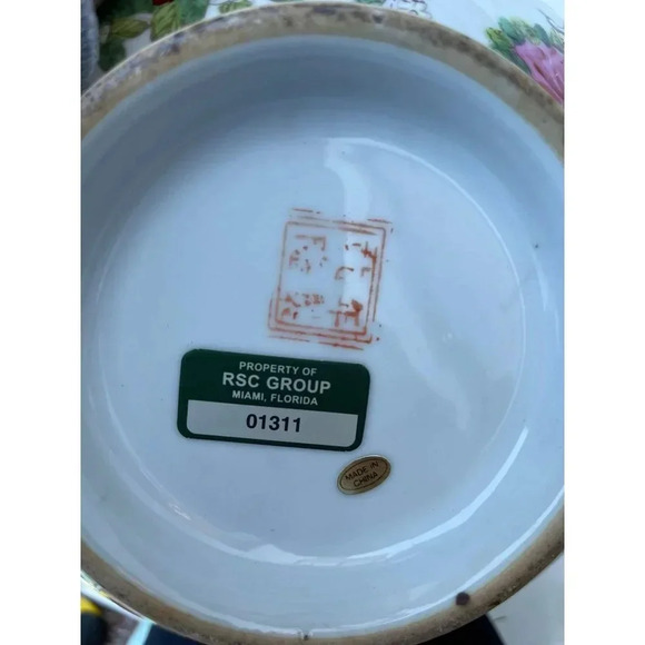 Antique Chinese Family Rose Medallion Hand Painted Decorated Bowl Gold Trim - Picture 16 of 16